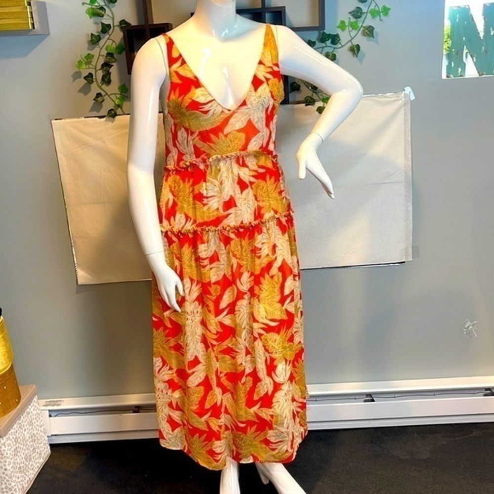 CUPSHE Women's V Neck Floral Print Adjustable‎ Straps Maxi Length Size Large